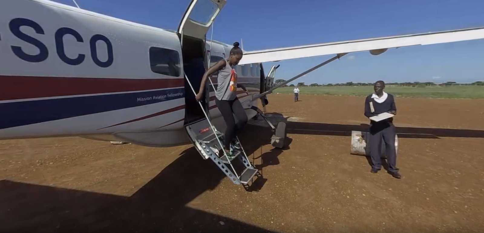 Arriving on a remote airstrip by bush plane