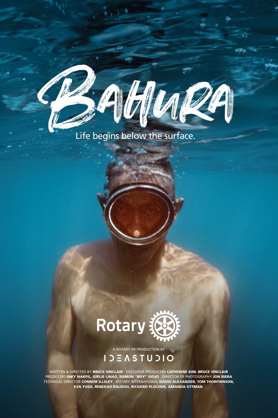 BAHURA film poster: a free-diver just beneath the surface