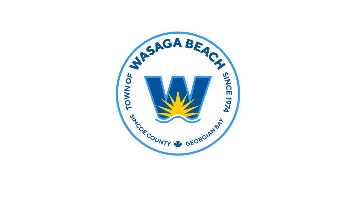 The Town of Wasaga Beach Town Crest transforming into the Tourism wordmark