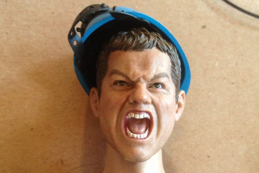 A 1:6 scale figure mid-scream from the Respect the Power powerline safety film